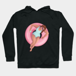 Girl In Swimming Pool Illustration Hoodie